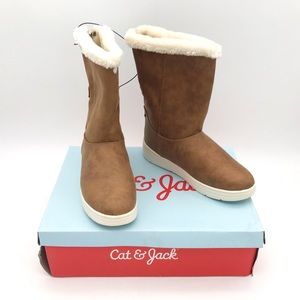 Cat & Jack "Aleka" Faux Leather Fur Boots 5